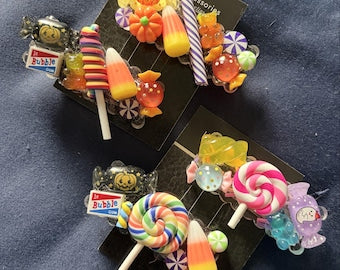 Halloween Candy Large Resin Hair Clips