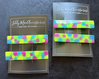 NEON Glow In The Dark Colorful Resin Hair Clips