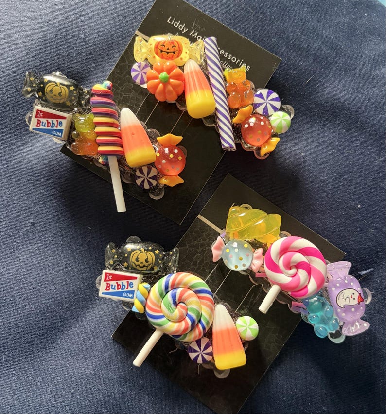 Halloween Candy Large Resin Hair Clips