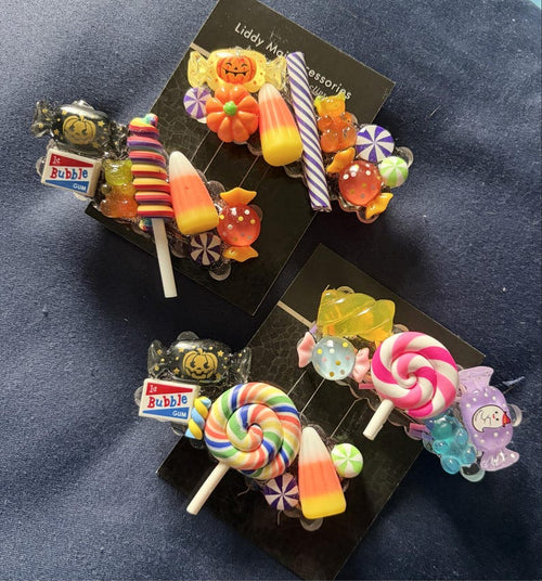 Halloween Candy Large Resin Hair Clips